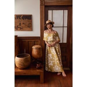 Simply Sisters by Lola Miller Moana Dress Mustard Kalo Quilt -NWT